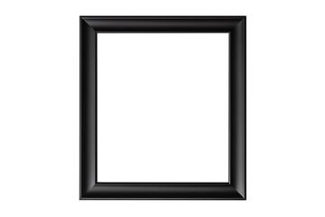 Black landscape picture frame with an empty blank canvas for use as a border or home décor, stock photo isolated on a white background, stock illustration image