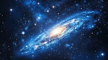 Fototapeta premium Cosmic Spiral Galaxy: A Celestial Tapestry of Stars and Nebulae
