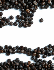 coffee beans on white