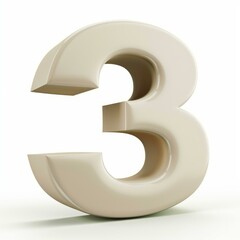 Naklejka premium Large three dimensional number three sculpture