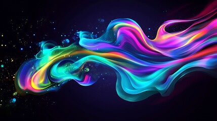 Obraz premium Abstract Colorful Waves Flowing Through Dark Space