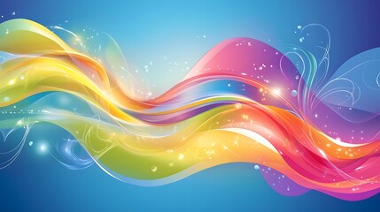 Colorful Abstract Waves Flowing Design