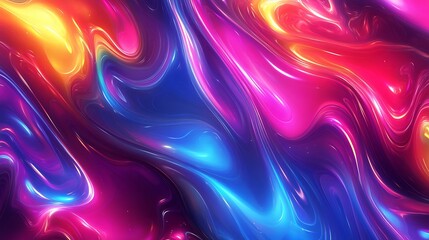 Fototapeta premium Abstract Swirling Vibrant Colors Digital Art