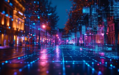 Obraz premium A futuristic business data forecasting and analytics with advanced technology and digital interfaces