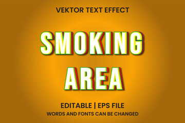 Fototapeta premium editable smoking area text effect