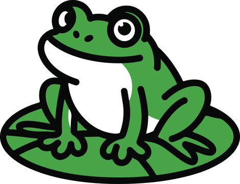 recommend clip art: green frog on a leaf