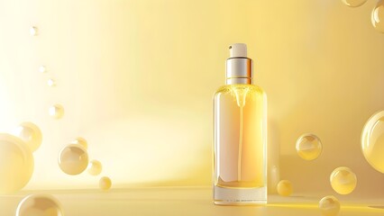 yellow cosmetic for beauty brand perfume
