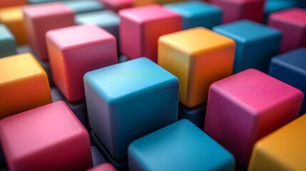 Obraz premium Glossy pastel arrangement colorful cubes high resolution hd image