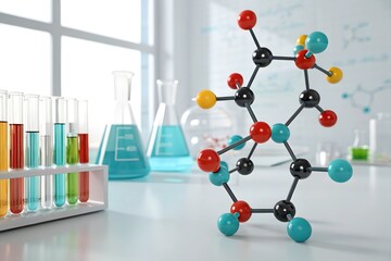 3d illustration of molecule model