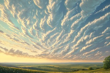 Morning Glory clouds stretching across the sky 