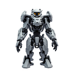 Fototapeta premium Gray robot with helmet in spotlight pose