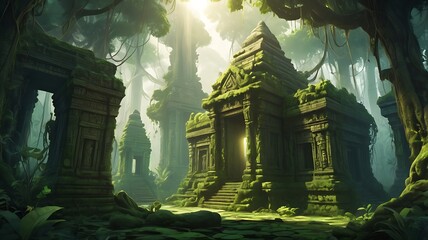 Obraz premium The Enchanted Jungle Temple