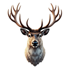 Majestic deer head with antlers