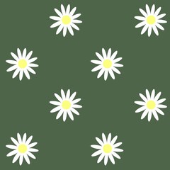 Seamless pattern with daisies elements