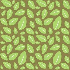 Seamless pattern with green leaves