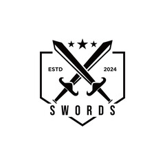 sword logo vector vintage illustration template icon graphic design