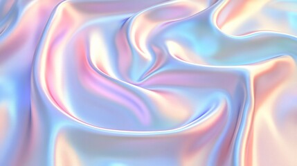 Abstract iridescent silk fabric, pastel rainbow colors, flowing textile texture background