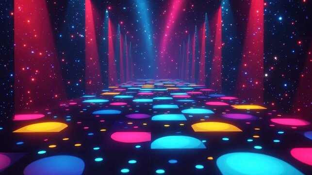 Retro disco party vibes Glittering lighting up