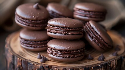 Decadent chocolate macarons are perfect for a sweet treat