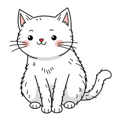 Cute little cat, doodle illustration