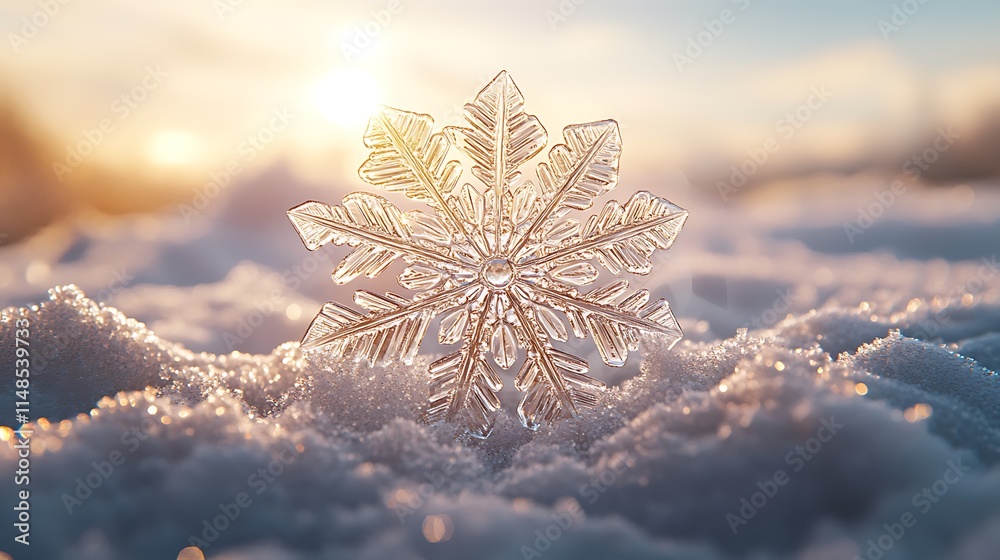 Aufkleber close-up of an intricate snowflake design