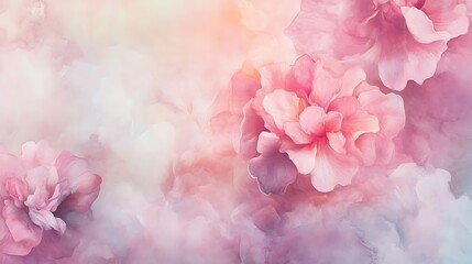 Delicate Pink Blossoms in a Soft Watercolor Dream
