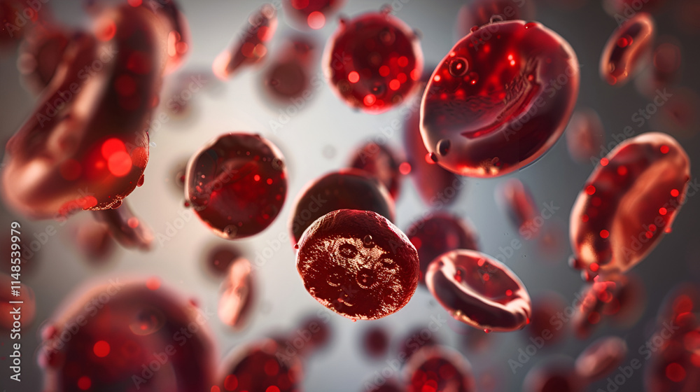 Poster Human blood cell background 