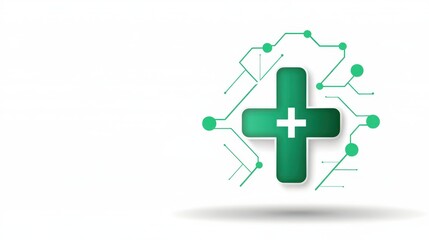 Obraz premium Green medical cross vector illustration