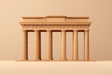 Fototapeta premium A minimalist depiction of the Brandenburg Gate with simple geometric lines and soft, neutral tones