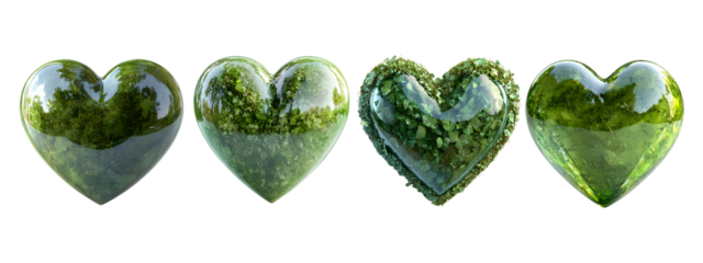 Green heart symbolizing love and passion for Valentine's Day celebration