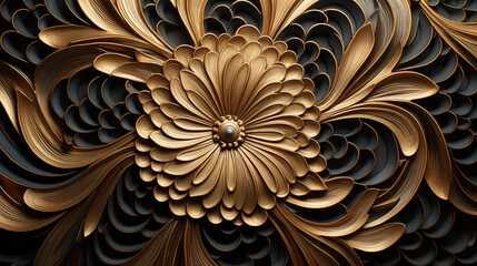 Gold and black flower with a gold center
