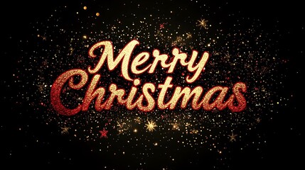 Merry Christmas Glitter Sparkle Festive Holiday Greeting