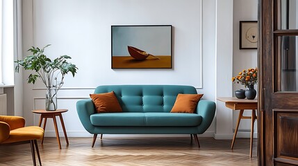 Fototapeta premium Scandinavian interior design of a modern living room