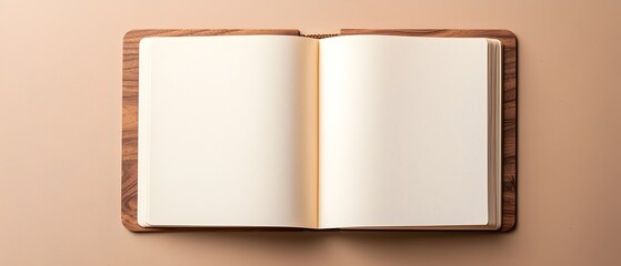 Fototapeta premium A book is open to a blank page