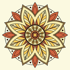 a sunflower spired mandala with overlapping peta