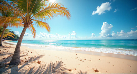 beach with palm trees