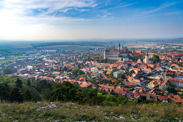 Mikulov Castle in South Moravia, Czech Republic, sunny summer day