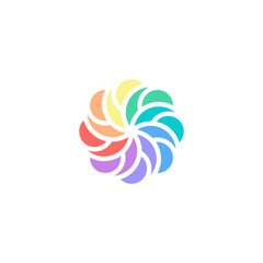 Obraz premium creative colorful pinwheel flat design illustration