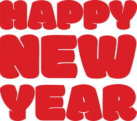 New year text red shade