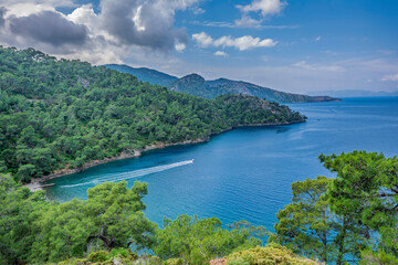 Beautiful coastline view of Fethiye Town in Turkey