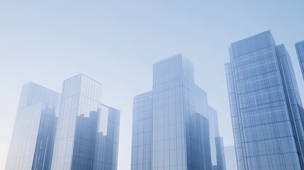 Obraz premium Modern office buildings with glass facades