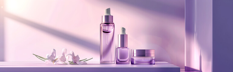 Purple cosmetic perfume for beauty brand