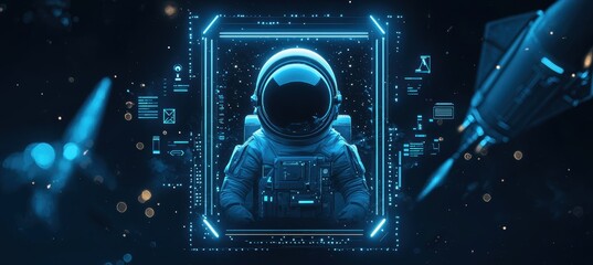 Futuristic Aerospace Email Signature Design with Dark, Glowing Space Elements