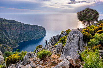 Butterfly Valley ( Kelebekler Vadisi ) view in Fethiye Town of Turkey