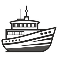 Obraz premium boat line art on white background