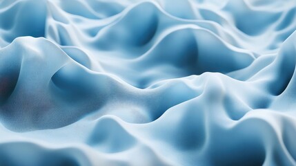 Obraz premium Abstract background of flowing wavy lines in soft blue and white hues, symbolizing fluidity and motion.