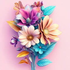 Fototapeta premium A whimsical arrangement of floral beauty captured in a bouquet.