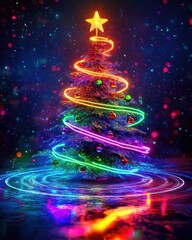 Neon hoop decorations for a modern holiday 