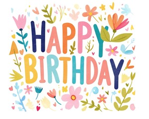 "HAPPY BIRTHDAY" of watercolor design
