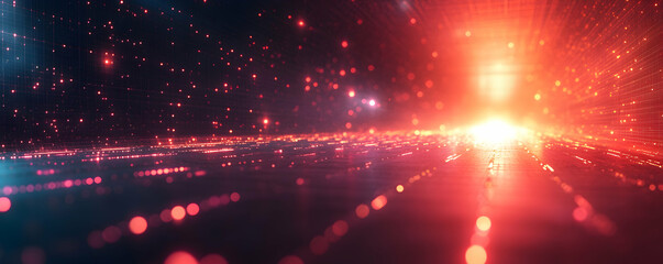 Fototapeta premium A vibrant abstract representation of digital light and motion.